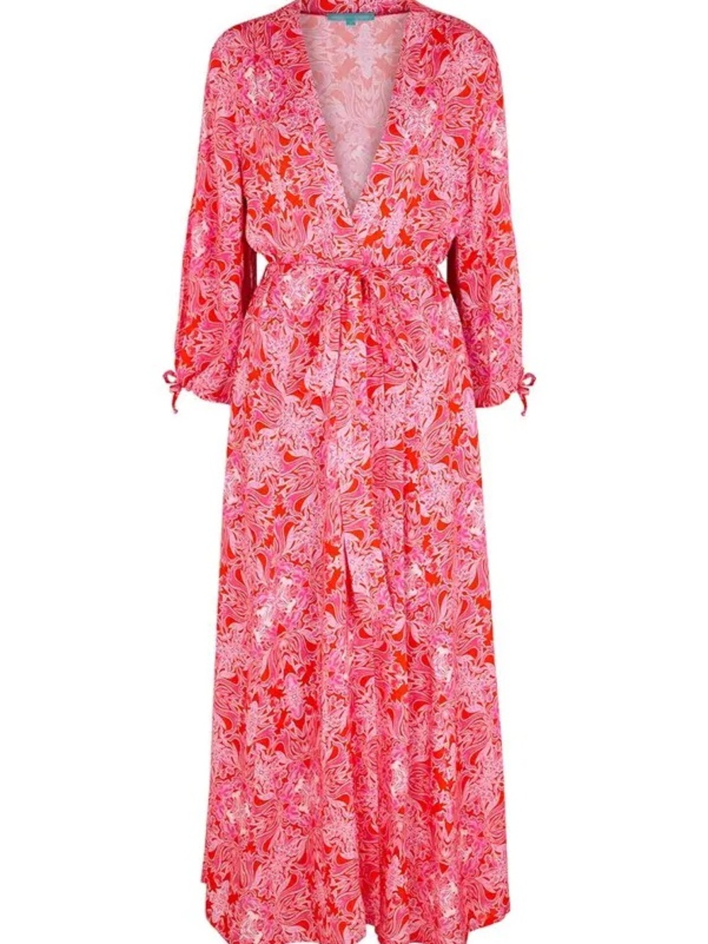 Melissa Odabash $485 Gabby Floral Print Wrap Dress Small EUC